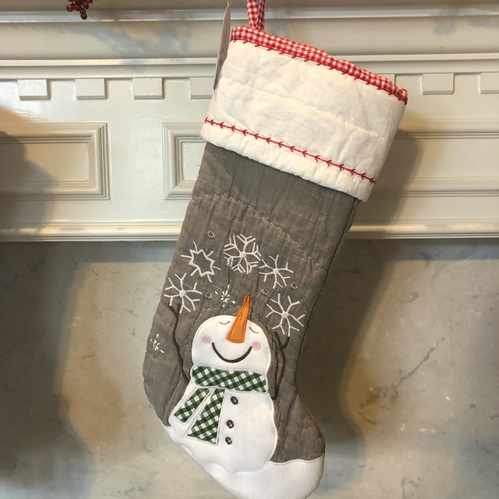 Pottery barn Snowman stocking NWT